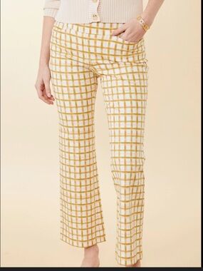 SPARTINA 449 Maren Kick Flare Pants Plaid Print Size S.